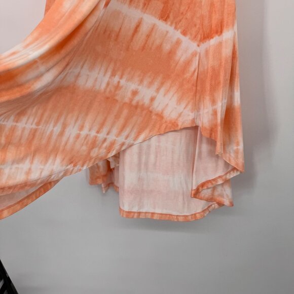 Chicos 2 Tie-Dye Maxi Skirt Size large  Peach  White Long Flowing knit womens - Picture 5 of 9